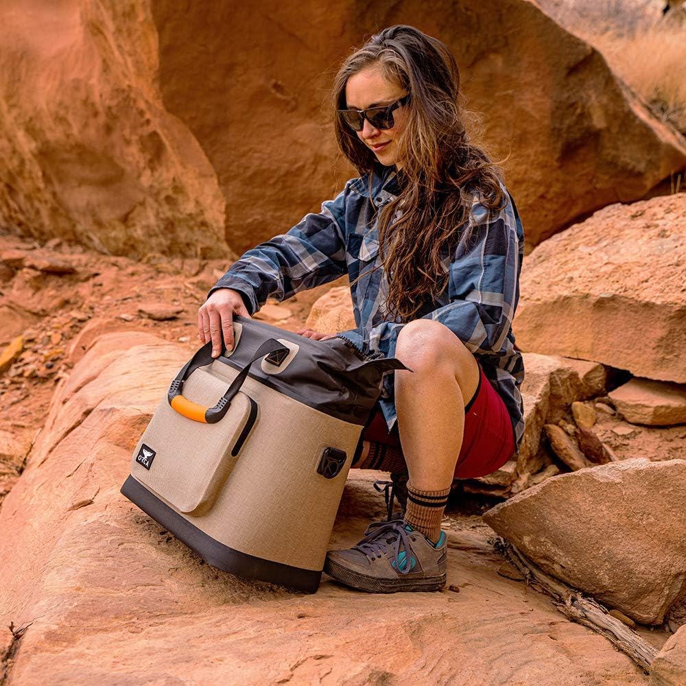 ORCA Walker Soft Side Tote Cooler | Temperature Insulated Bag Keeps Drinks Ice Cold All Day, Perfect for Beach, Park, Hikes, Picnics & More — Tan
