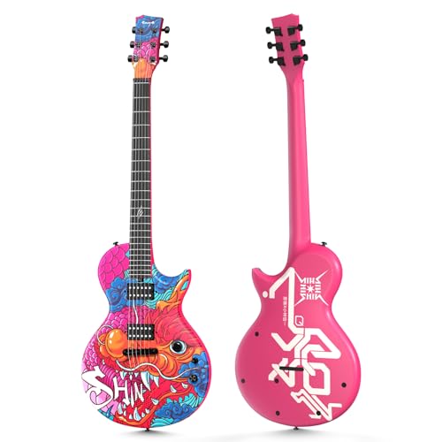Enya Electric Guitar Inspire 39" Smart Electric Carbon Fiber Guitarra with 15W Wireless Speaker, 20 Distinct Tones, Onboard Presets, Charging Cable, Adjusting Wrench, and Gig Bag