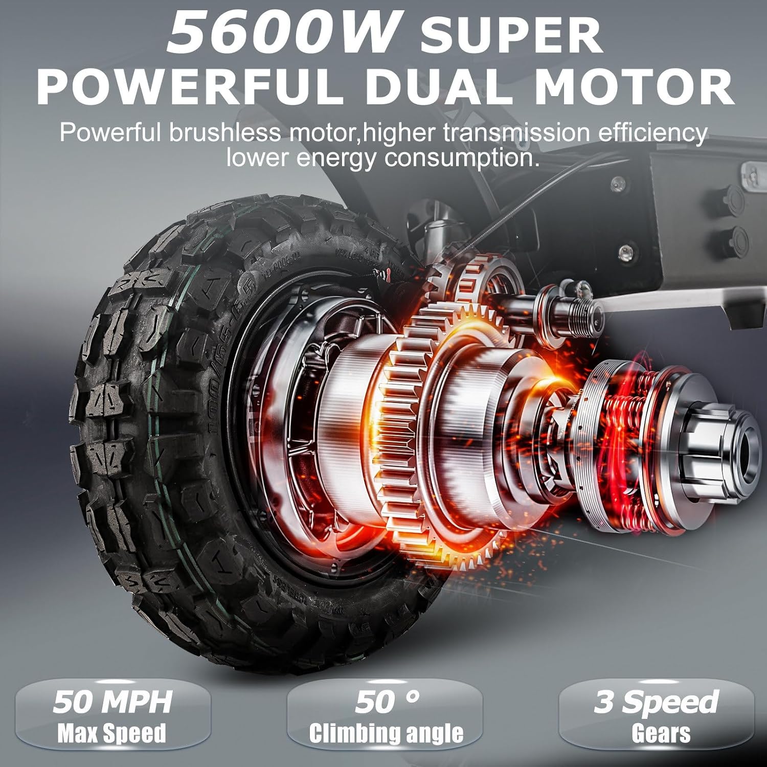 5600W Electric Scooter Adults With Seat - Offroad Electric Scooter Up to 50MPH & 60+Miles Range Fast Electric Scooters,60V 35Ah Electric Scooter for Adults Commuter Foldable Scooter with 11''Fat Tires