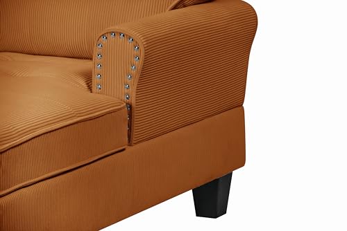 Chaise Lounge Indoor Sleeper Sofa Bed Chair Upholstered Lounge Chair for Bedroom Living Room with Rivets Green (Green+Corduroy)