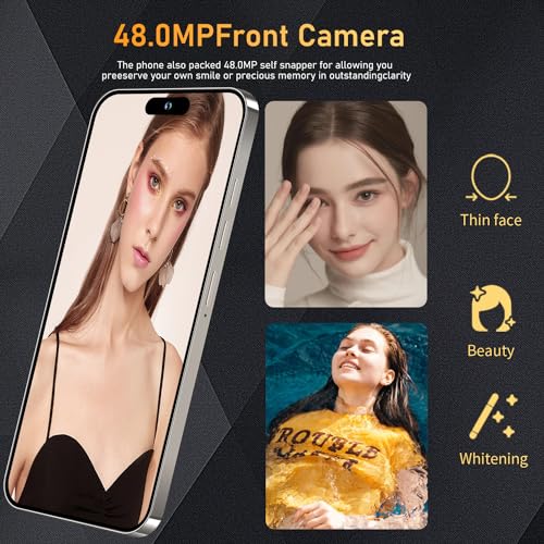 AOZVEIZ I15 Pro MAX Unlocked Phone,Smartphone Battery 6800mAh 6.8" HD Screen The Phone,Android 13.0 6+256GB with 128GB Memory Card Cell Phone, 5G/Face ID/Fingerprint Lock/GPS
