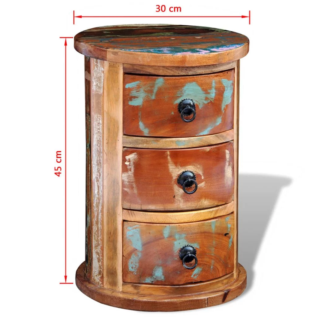 Reclaimed Cabinet with 3 Drawers Solid Wood