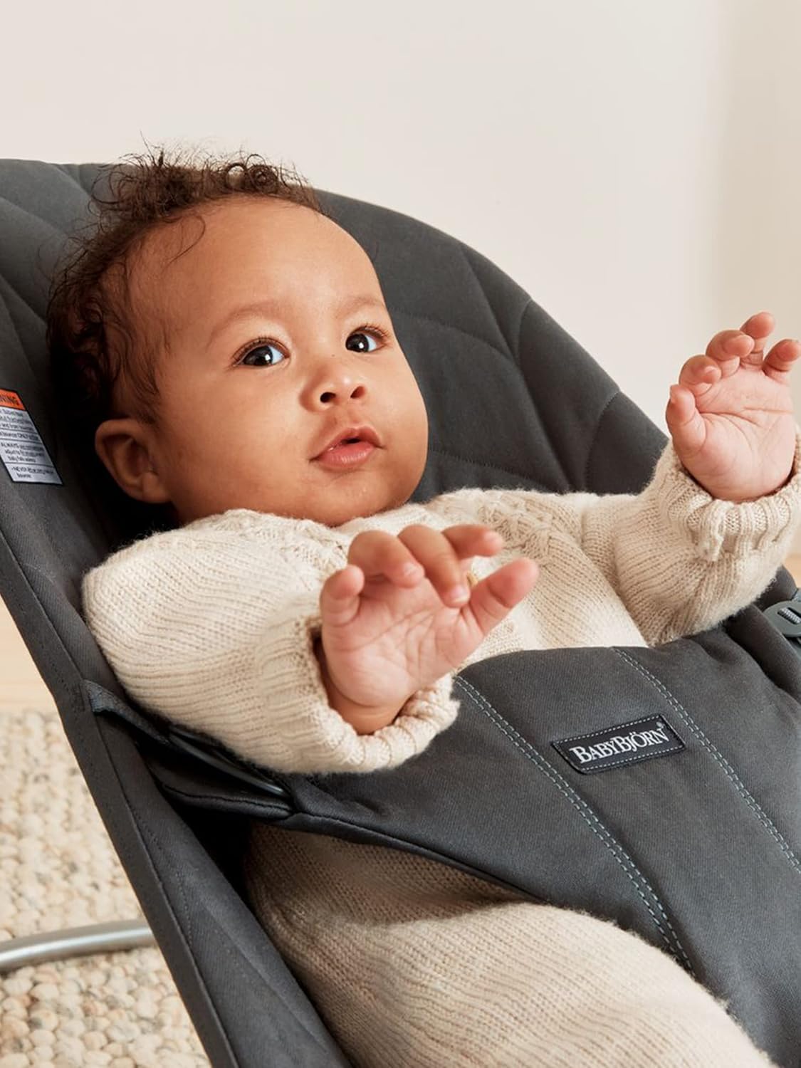 BabyBjörn Bouncer Bliss, Cotton, Petal Quilt, Anthracite