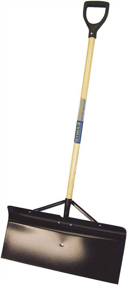 Seymour Steel Snow Pusher with 24 in. Head and Braces 42 in. Wood Handle