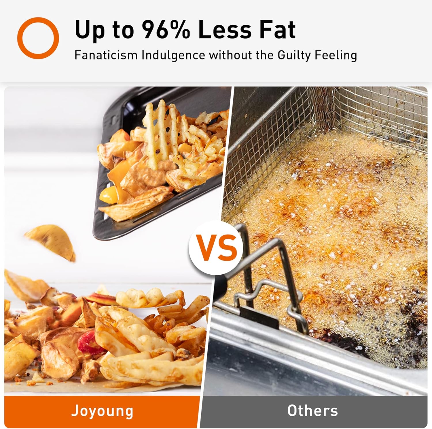 JOYOUNG Air Fryer Toaster Oven 28Qt Convection Oven for Less Oil 13 Preset Functions Air Fryer Oven LED Digital Touch Screen Countertop Oven with Wide Temp Range, Free Recipes, 1800W, Black
