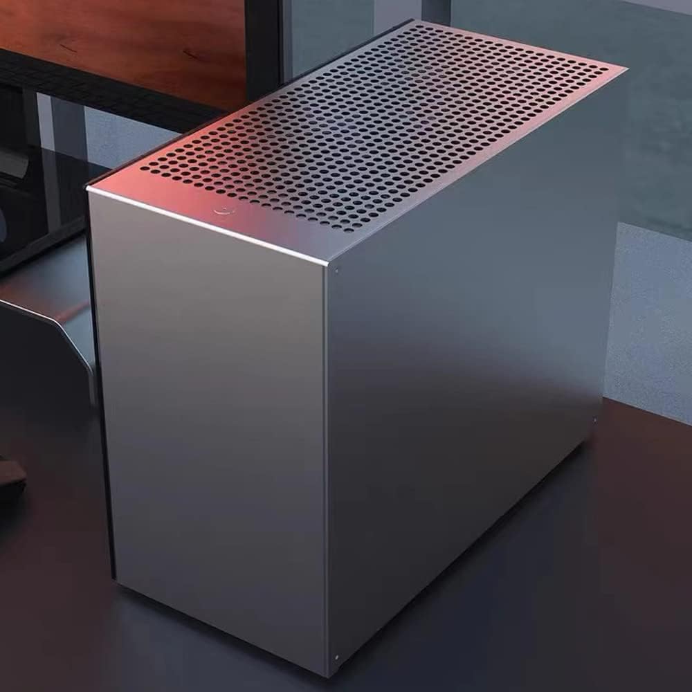 Aluminum Alloy Computer Case ZZAW C2, Support MATX Motherboard ATX SFX Power Supply Desktop PC Mini Micro Slim Portable 2022 Mid Tower Small Chassis with Tempered Glass for Gaming and Home Use