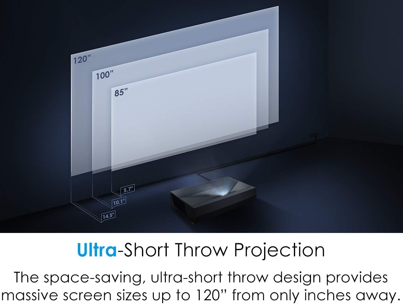 Optoma CinemaX P1 4K UHD Laser TV Home Theater Projector | Bright 3000 Lumens | Ultra Short Throw | Integrated NuForce Soundbar | Stream Netflix and Prime Video | Works with Alexa and Google Assistant