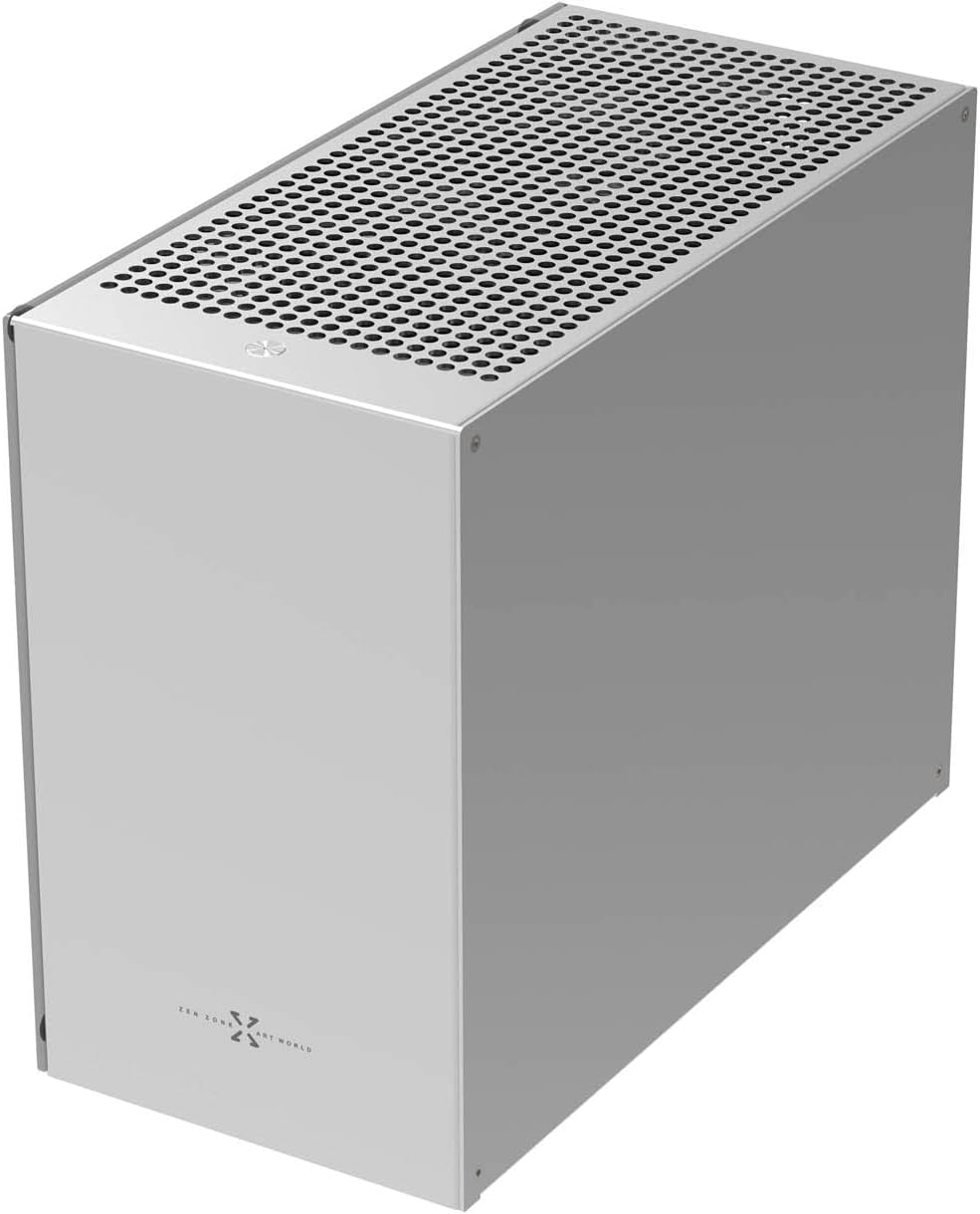 ZZEW C2 Micro ATX Case, MATX PC Case Aluminum, Mini Computer Case Silver Color with Tempered Glass Support SFX, SFX-L and ATX PSU