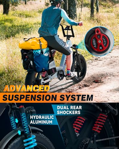 Electric Bike for Adults, 48V 40Ah 1600W/2800W Peak Dual Motor Fast Long Range Ebike, 20 Inch Fat Tire Full Suspension Electric Bicycle 31/34MPH, Step Thru E-bike with APP Control, UL2849 Certified