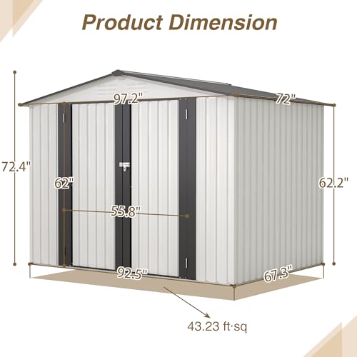 6x4 Ft Outdoor Storage Shed, Heavy-Duty All-Weather Tool Shed with Lockable Doors, Durable Resin Construction for, Patio & Backyard Organization Black