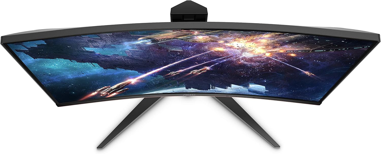 AOC C24G1 24" Curved Frameless Gaming Monitor, FHD 1080p, 1500R VA panel, 1ms 144Hz, FreeSync, Height adjustable, VESA, 3-Year Zero Dead Pixels Black