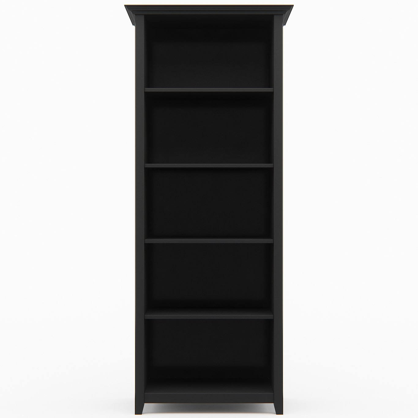 Simpli Home Amherst Solid Wood 5 Shelf Bookcase in Black