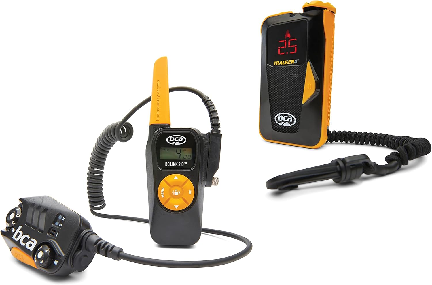 Backcountry Access (BCA BC Link 2.0 (Link 2.0) Two-Way FRS Radio & Tracker 4 (T4) Avalanche Transceiver Beacon, Backcountry Communication Set (Link 2.0 & T4), Black/Gold