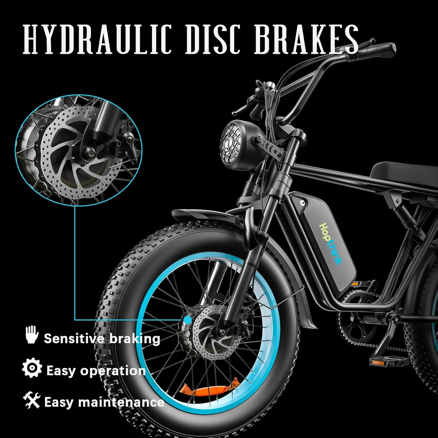 2000W Dual Motor Ebike 34MPH Uphill 45° Slope, Electric Bike for Adults 23Ah, 20" Fat Tire Dual Motor Electric Bike Full Suspension & Hydraulic Disc Brake, Long Range 75 Miles(Blue)