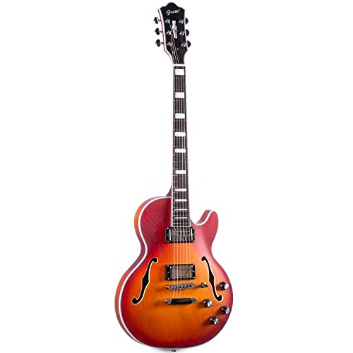 Grote LPF-002 Semi-Hollow Body Electric Guitar Matte Finished with Gigbag (VS)