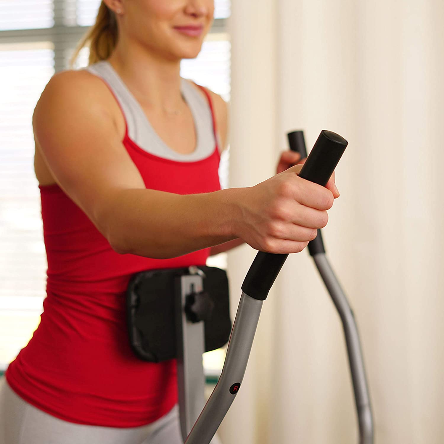 Air Walk Trainer Elliptical Machine Glider w/LCD Monitor, 220 LB Max Weight and 30 Inch Stride