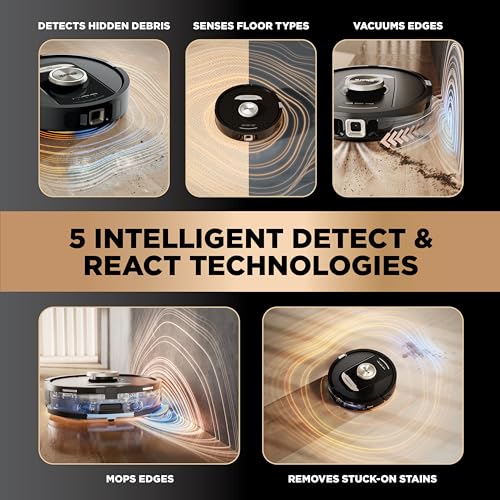 Shark Robot Vacuum & Mop Combo, PowerDetect NeverTouch Pro, Self-Emptying, Self-Refill with Self-Clean Pad Wash & Dry, 60-Day Debris Capacity, 30-Day Refill Tank, 5 PowerDetect Technologies, AV2800ZE