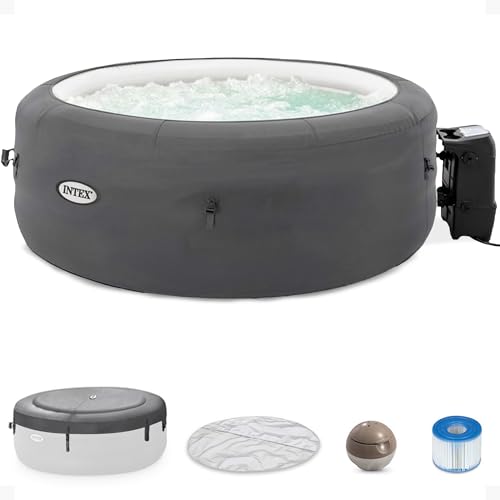 INTEX SimpleSpa Inflatable Hot Tub, 6 Person Jet Massage Spa with Built-in Pump and Cover - Portable Outdoor Tub with Bubble Jets for Home, Backyard, and Patio