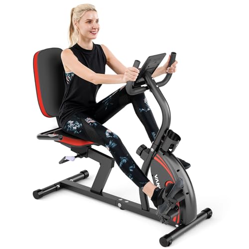 VANSWE Recumbent Exercise Bike for Adults Seniors - Recumbent Bikes for Home with Magnetic Resistance, Bluetooth and App Connectivity, Pulse Sensor