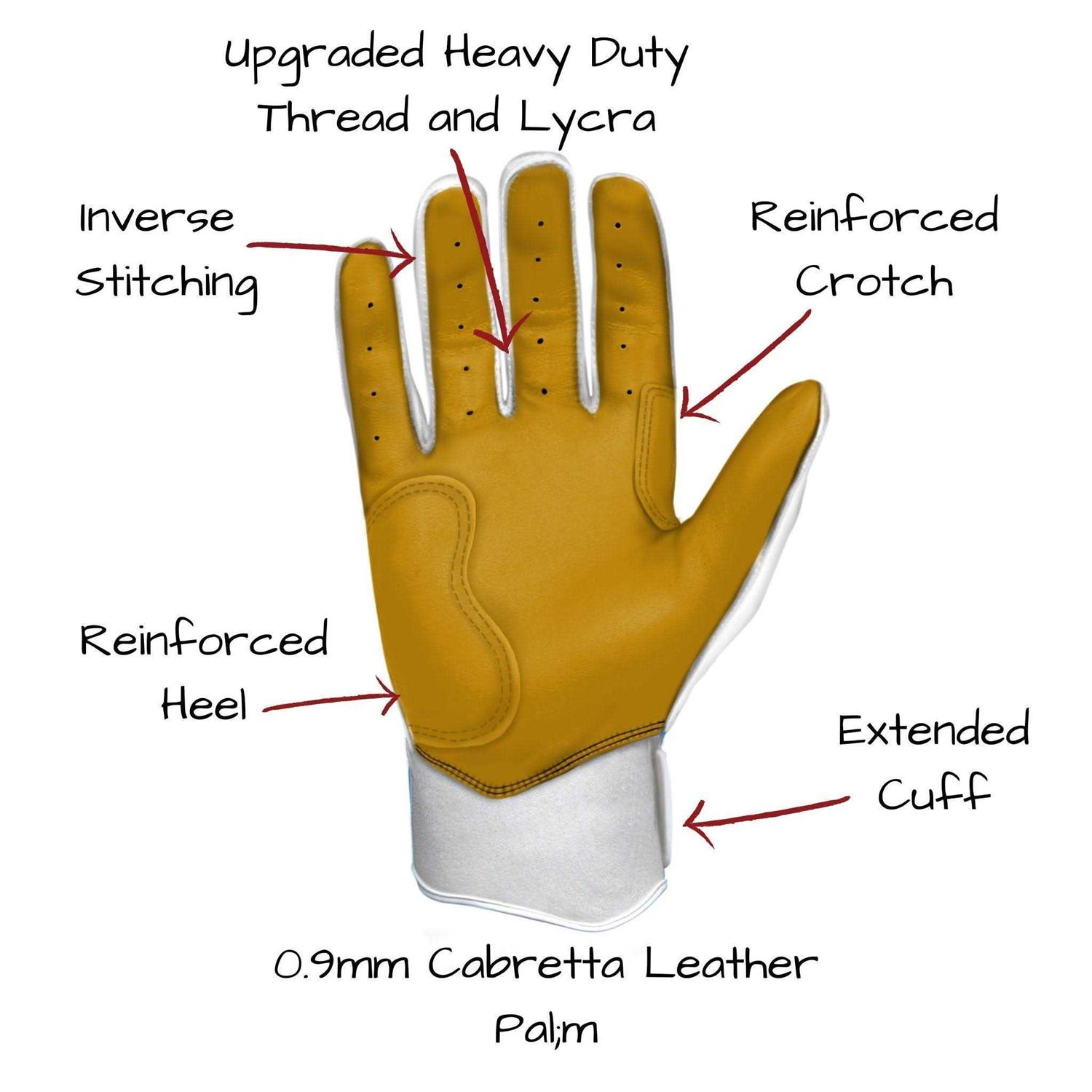 Bruce Bolt Batting Gloves Premium Pro Short Cuff - Sports Supplies Online Store