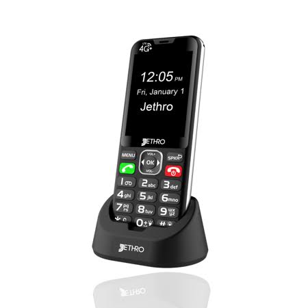 Jethro SC490 Easy-to-Use Cell Phone for Seniors and Kids - 4G Unlocked, Black