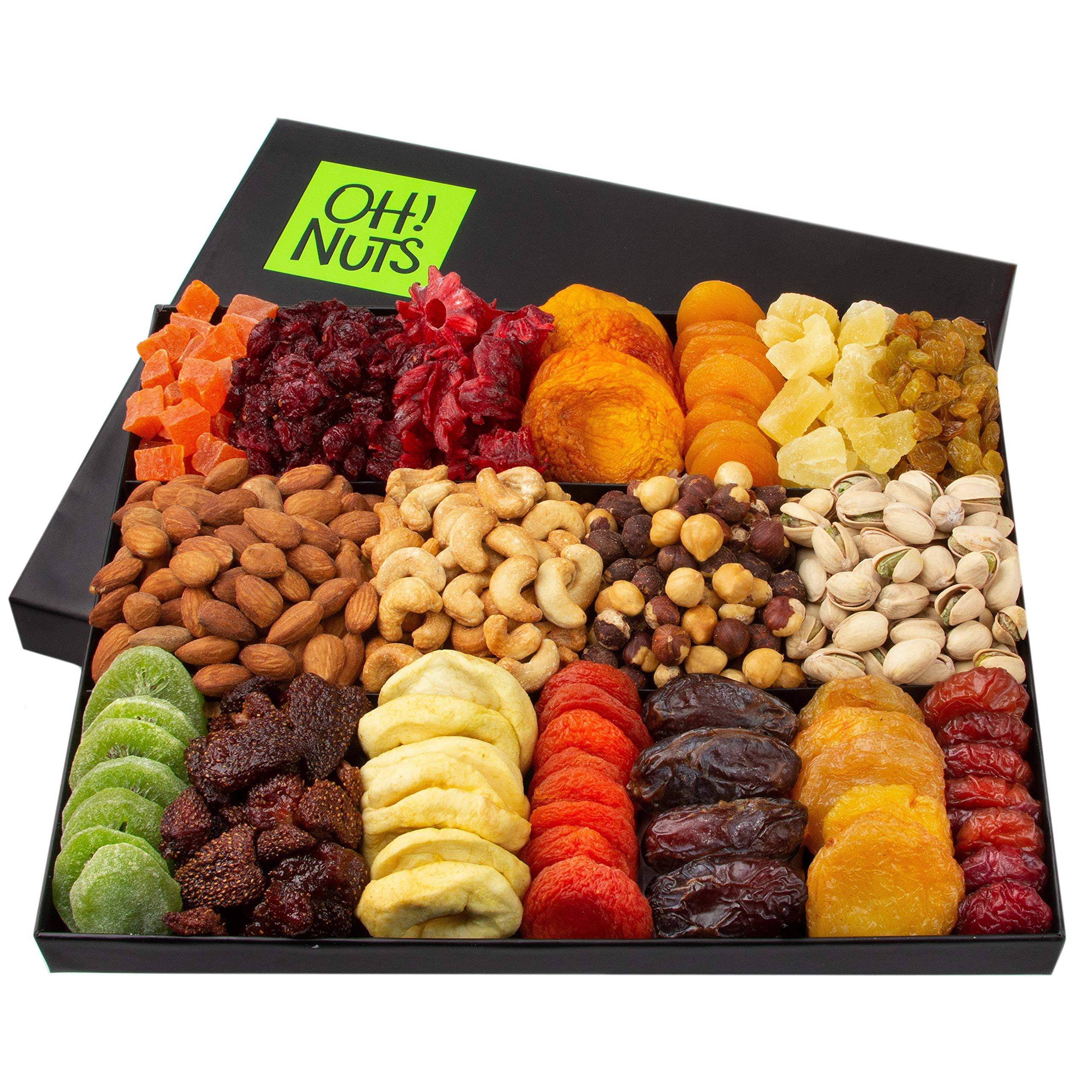 Oh! Nuts Christmas Gift Baskets �?XL 18 Variety Nut u0026 Dried Fruit Basket Gourmet
