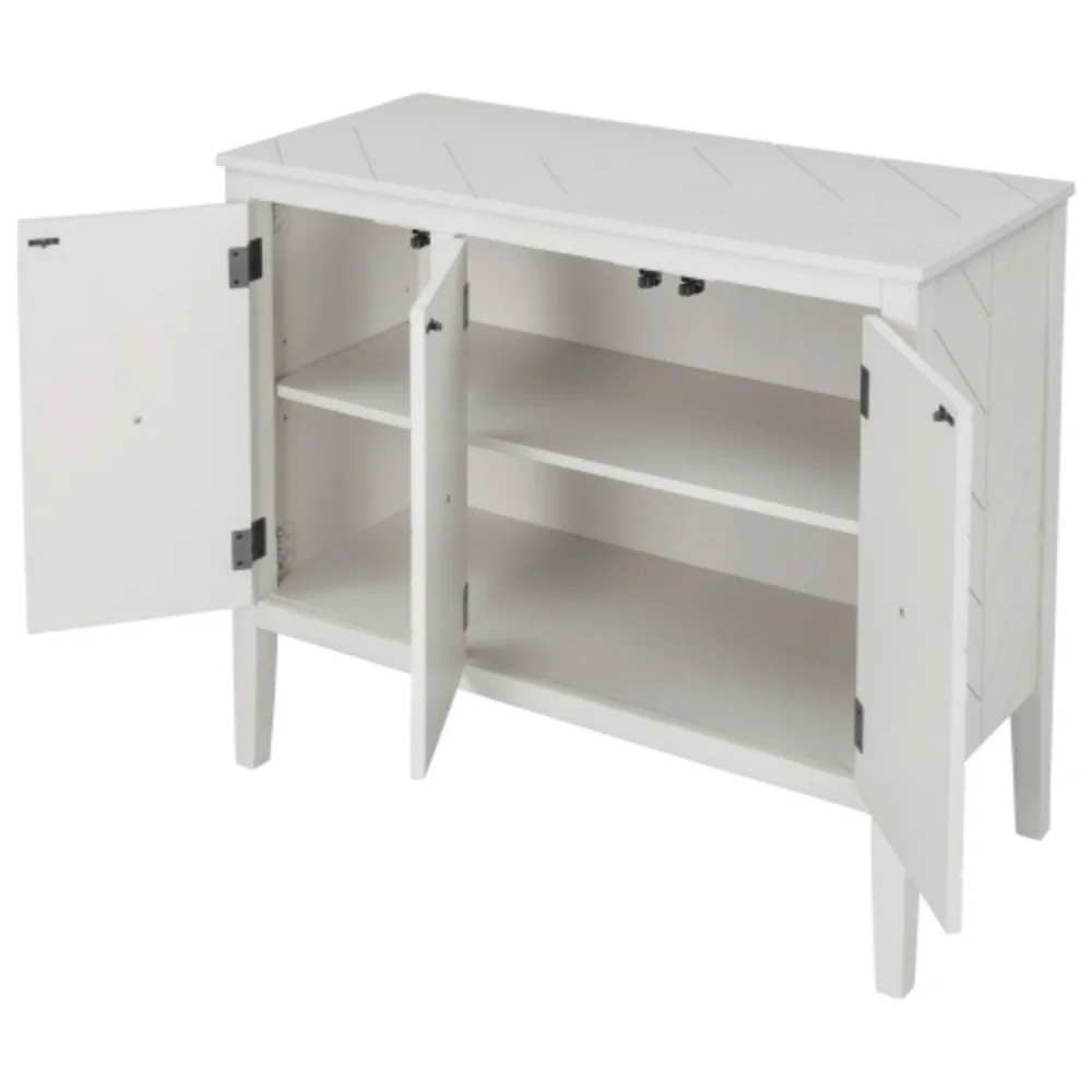 Storage Cabinet Wooden Cabinet with Adjustable Shelf, Antique Gray, Entryway, Living Room, Bedroom