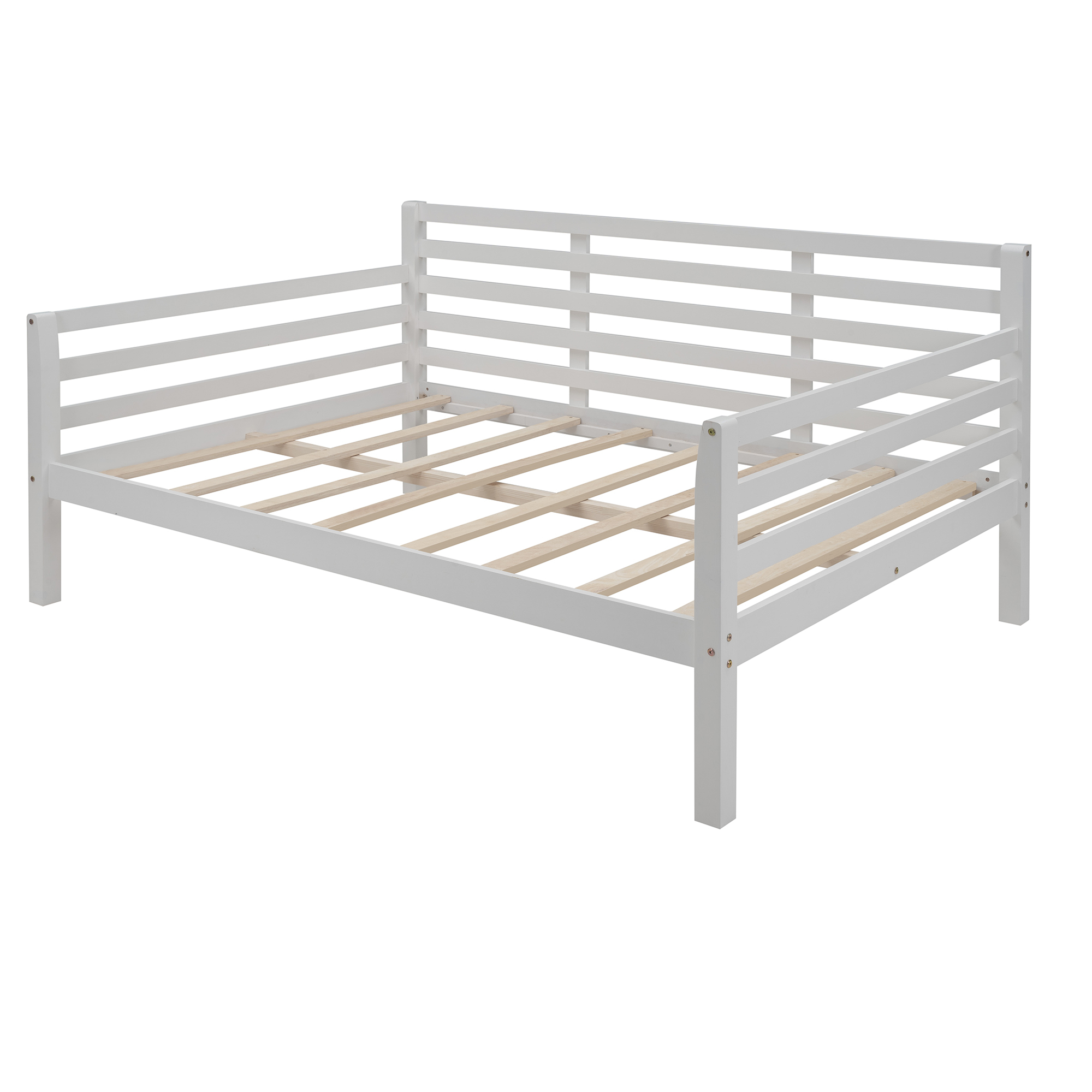 Dawn Whisper Wooden Full Size Daybed with Clean Lines, White