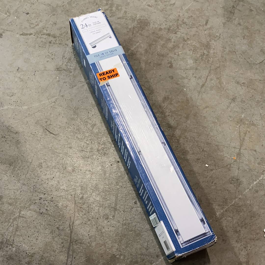 Bu0026K 24-in Tile Insert Frame Rectangle Stainless Steel Linear Shower Drain 133-008T01