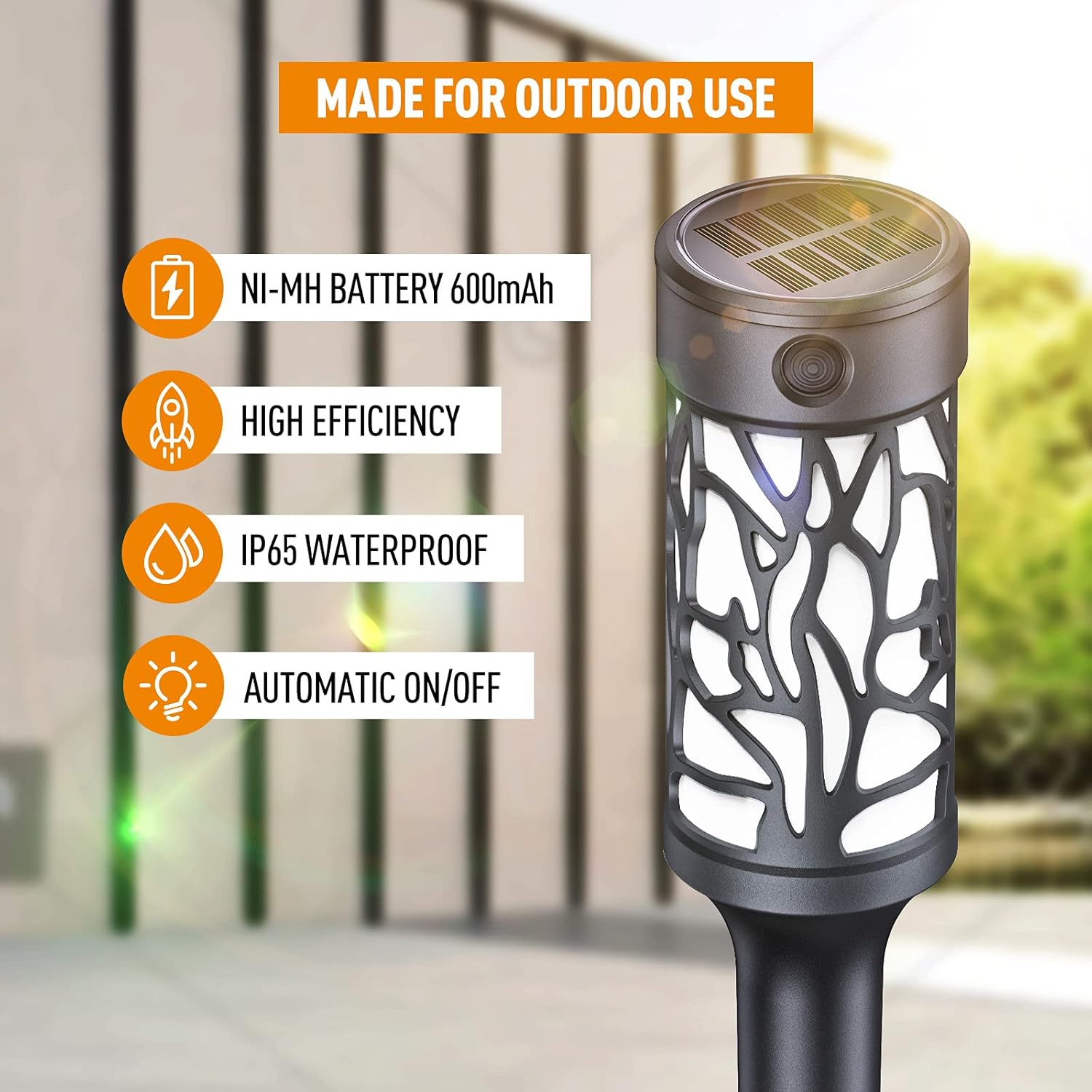 BONLION Solar Torch Lights Outdoor, Upgraded 8 Pack Extra-Bright Solar Torch Lights with Dancing Flickering Flames, Waterproof Landscape Decoration Flame Lights for Garden Pathway Yard-Auto On/Off