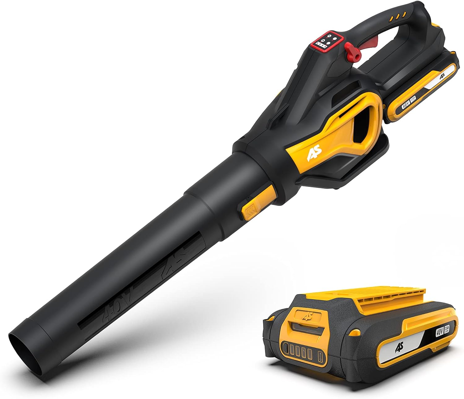 AS 40V Cordless Leaf Blower-Leaf Blower with 2.5 Ah Lithium- ion Battery & Quick Charger,Powered Leaf Blower with Variable-Speed, 530CFM