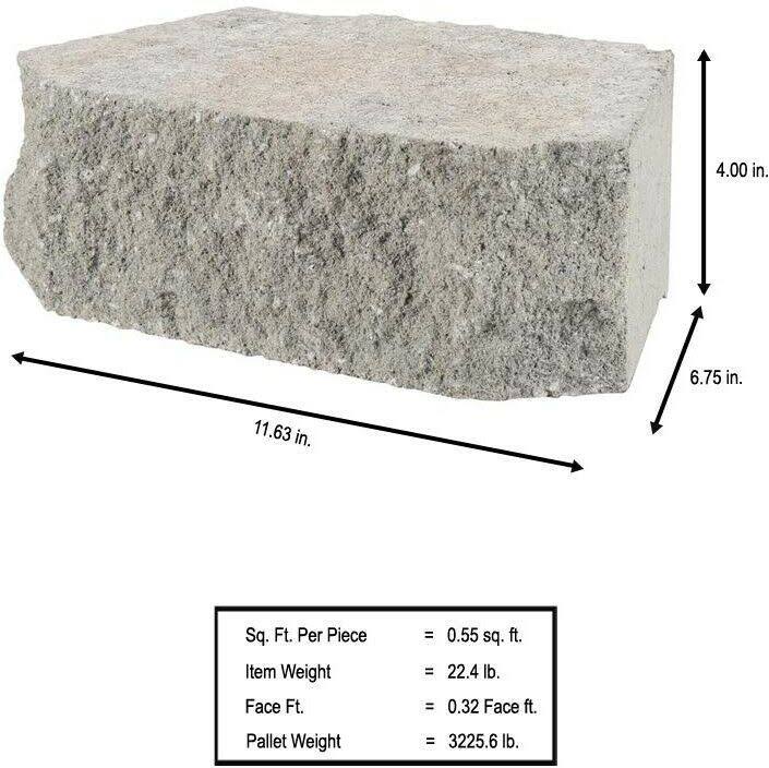Pavestone Landscape Retaining Wall Block 4 in. x 11.75 in. x 6.75 in. Textured