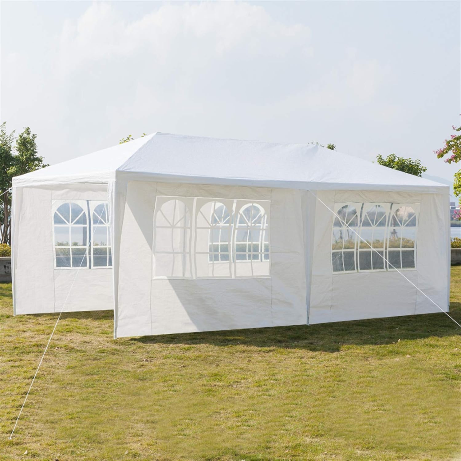 Upgraded Outdoor Party Tent, Large Tents for Parties, Event, Wedding, Outdoor Canopy Tent with Sidewalls and Windows, Gazebo Tent for Backyard, Garden and Patio (10'x20' 4 Sidewalls)