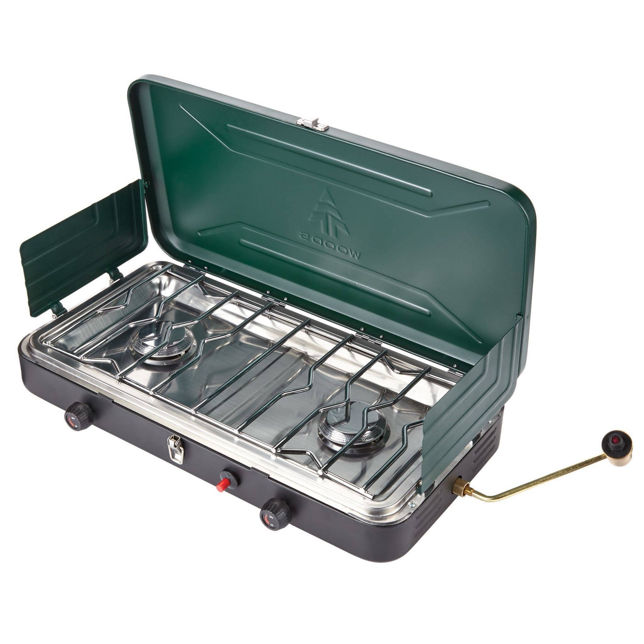 Woods Portable Propane Camping Stove with 2 Burners