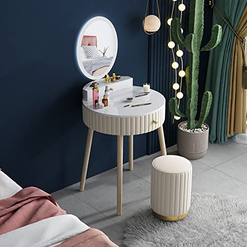 Dressing Table Single Luxury Makeup Table with Mirrorc Dressing Table for Bedroom Furniture Modern Mini Dresser Makeup Vanity Desk(D)