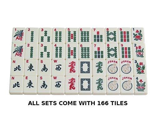 White Swan mAh Jongg - Ivory Tiles - Modern Pusher Arms - Wheeled Aluminum Case - Black