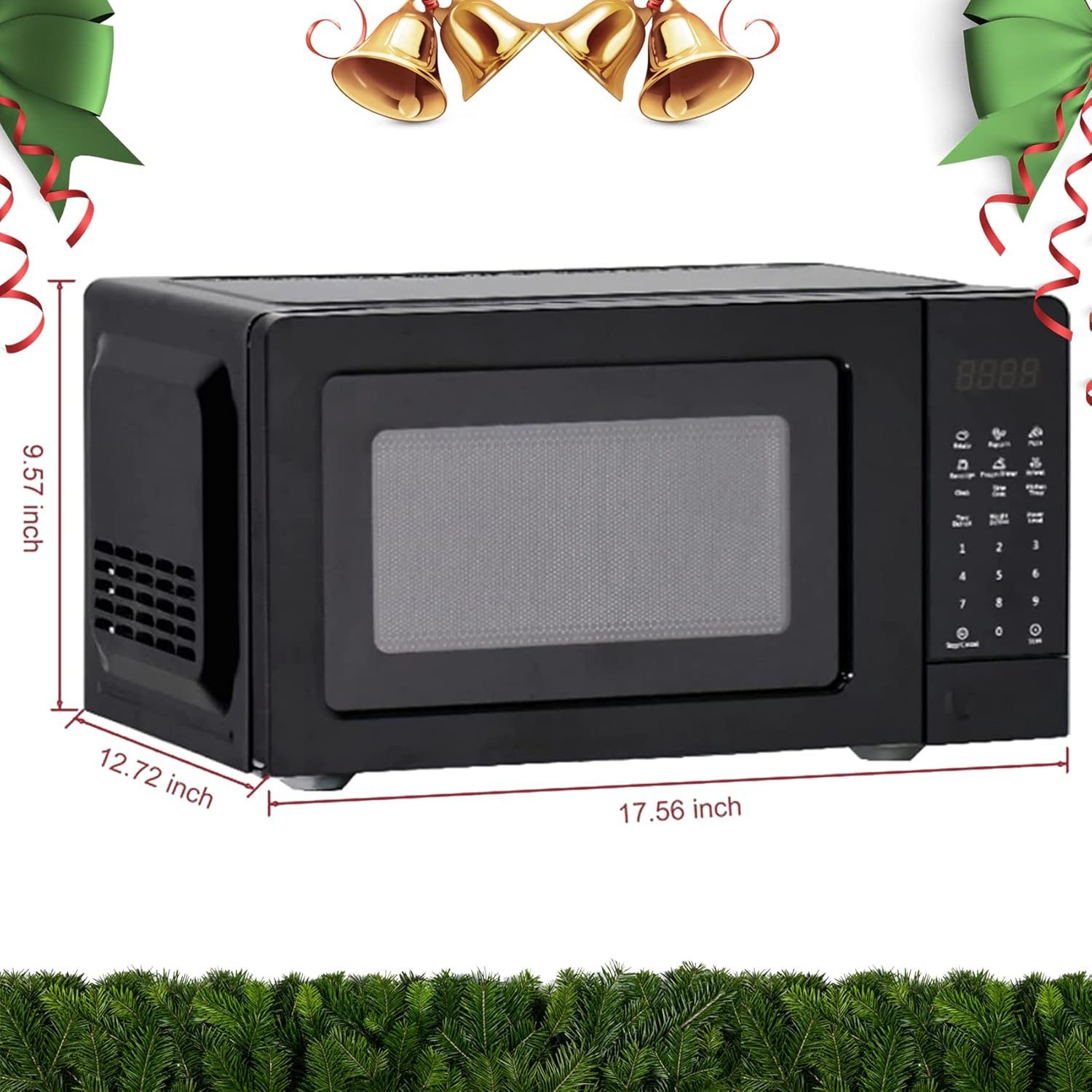 SMETA Small Microwave Countertop Microwave Oven Compact 0.7 Cu. Ft/700W for RV Dorm, 10 Power Levels, Black Smallest Portable Microwave, Child Safety Lock