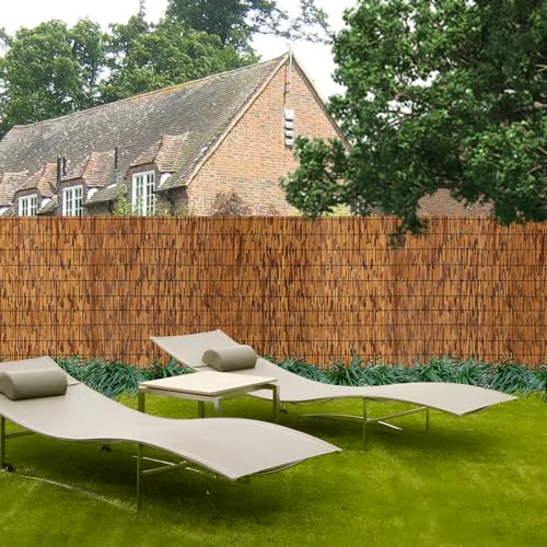 Natural Reed Fence,6FT X 16.4FT Bamboo Fencing Privacy Reed Screening for Outdoor, Gallery, Restaurant, Hotel, Patio (Brown)