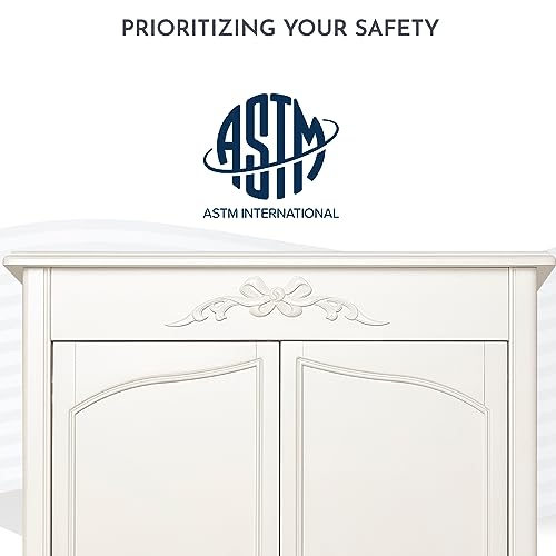 Evolur Aurora Armoire, 40x20.25x68 Inch (Pack of 1), Ivory Lace