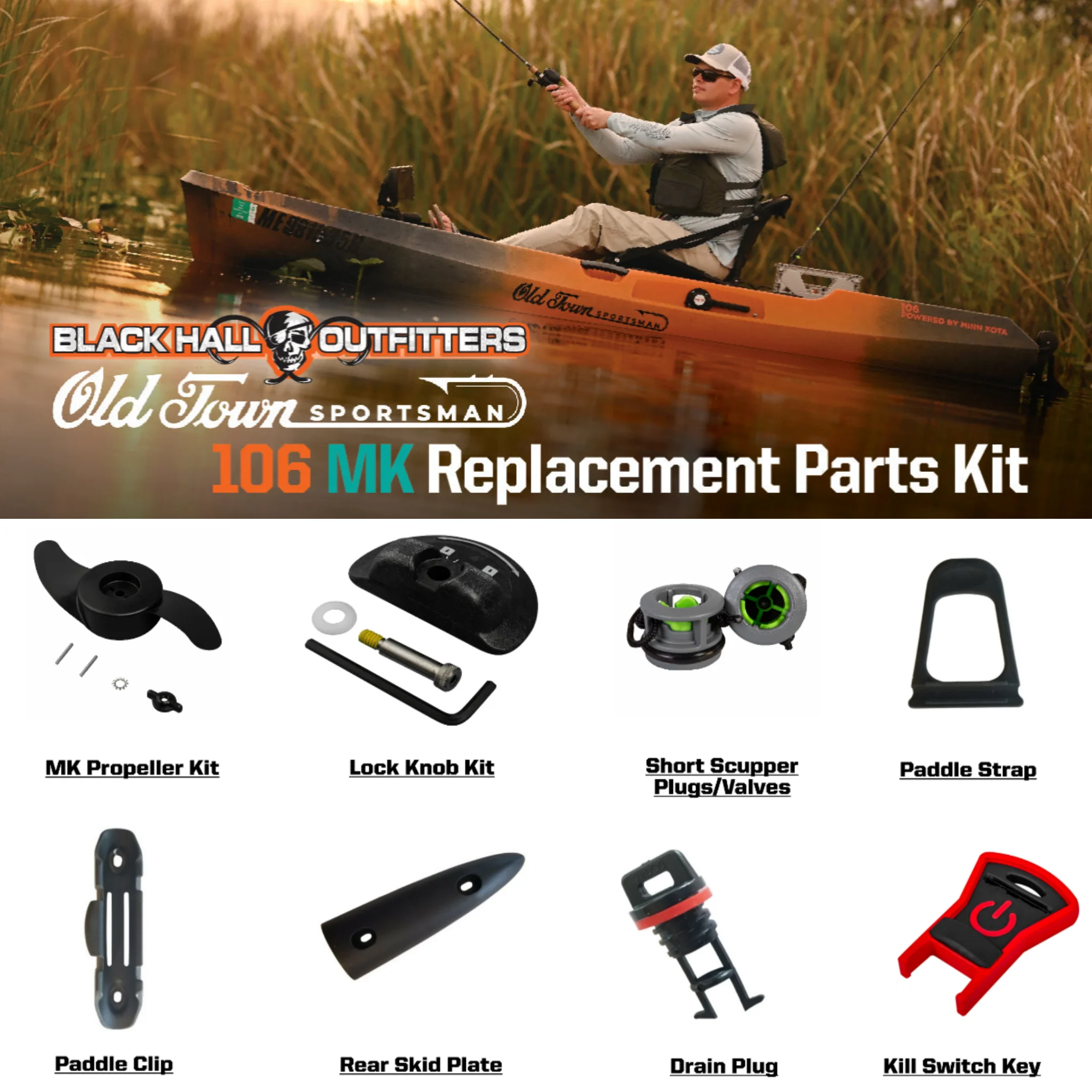 Old Town Sportsman 106 Powered by Minn Kota Replacement Parts Kit