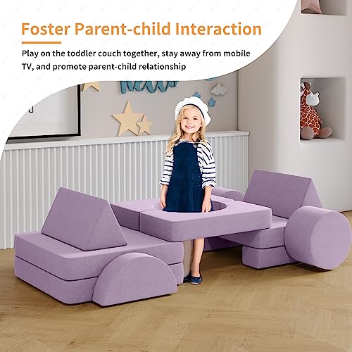 Modular Kids Play Couch 13PCS, Modular Couch Kids, Kids Couch for Playroom, Modular Kids Couch for Boys and Girls, Kids Play Couch for Kids (Blue, M)