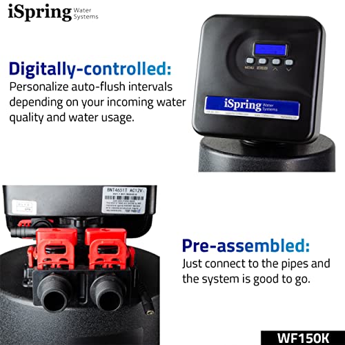 iSpring Iron, Manganese, and Hydrogen Sulfide Water Filtration System, Whole House or Well Water, Set & Forget