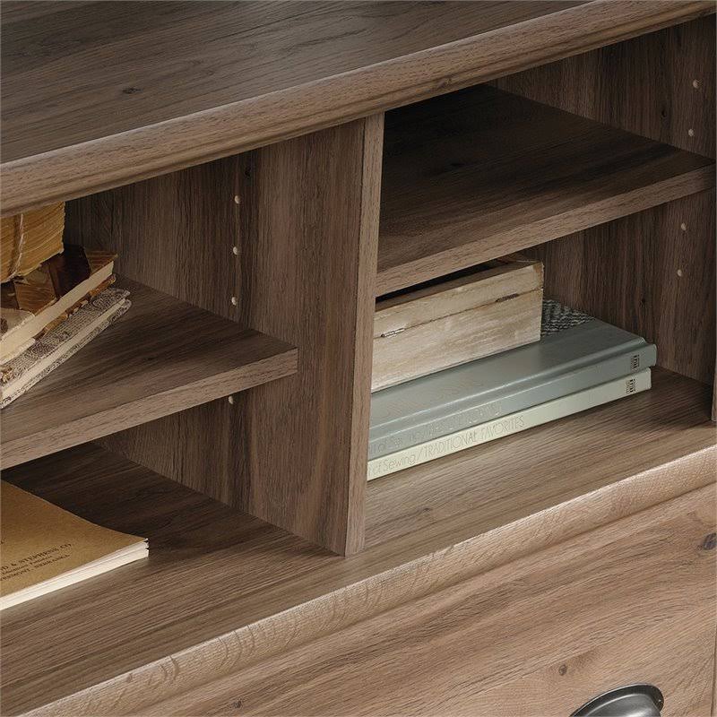 Sauder Barrister Lane 2 Piece Executive Desk and Lateral File Cabinet Set in Salt Oak