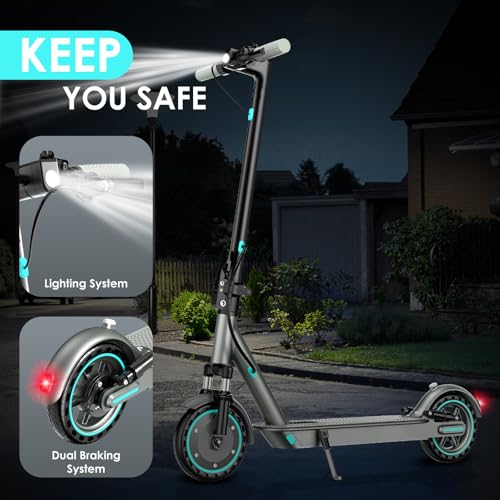 Electric Scooter for Adults, 19Mph, 15/21 Miles Range, Aluminum Alloy E-Scooter with 8.5" Honeycomb Tire, Foldable Escooter with Dual Braking System and App Control