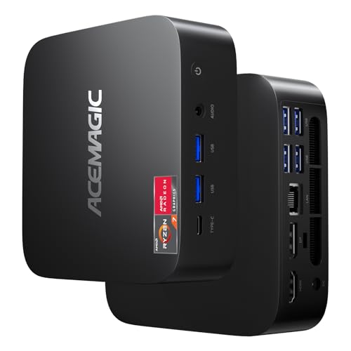 ACEMAGICIAN Kron Mini K1 Mini PC, Ryzen 7 5700U, 32GB DDR4 1TB NVMe SSD Mini Computers, Small Light Gaming PC 4K@60Hz Triple Display, Mini Desktop WiFi6 | Bluetooth 5.2 | Dual Channel | Auto Power On