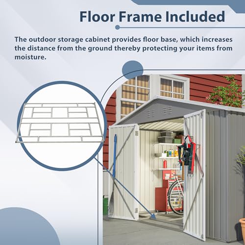 6x4 Ft Outdoor Storage Shed, Heavy-Duty All-Weather Tool Shed with Lockable Doors, Durable Resin Construction for, Patio & Backyard Organization Black