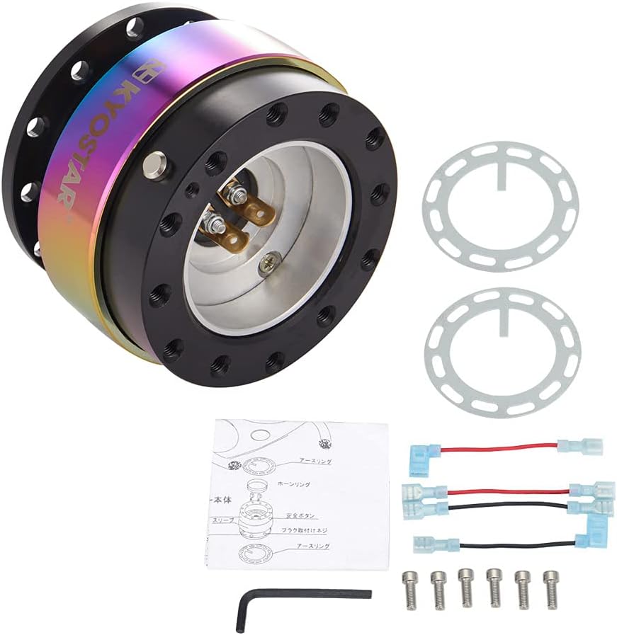 WKD Titanium Steering Wheel Quick Release Hub Adapter Snap Off Boos Kit Black #8313