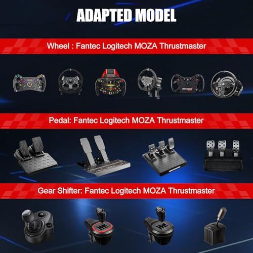 GTPLAYER Sim Racing Cockpit Foldable & Adjustable for High Performance Sim Racing Compact & Flexible Supports All Steering Wheels & Pedals for PC Wheel and Pedals Not Included(Black)
