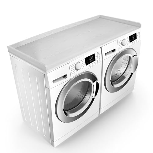 RELODECOR Washer and Dryer Countertop with Non-Slip Mat - Laundry Countertop Durable Melamine Finish for Laundry Room Organization