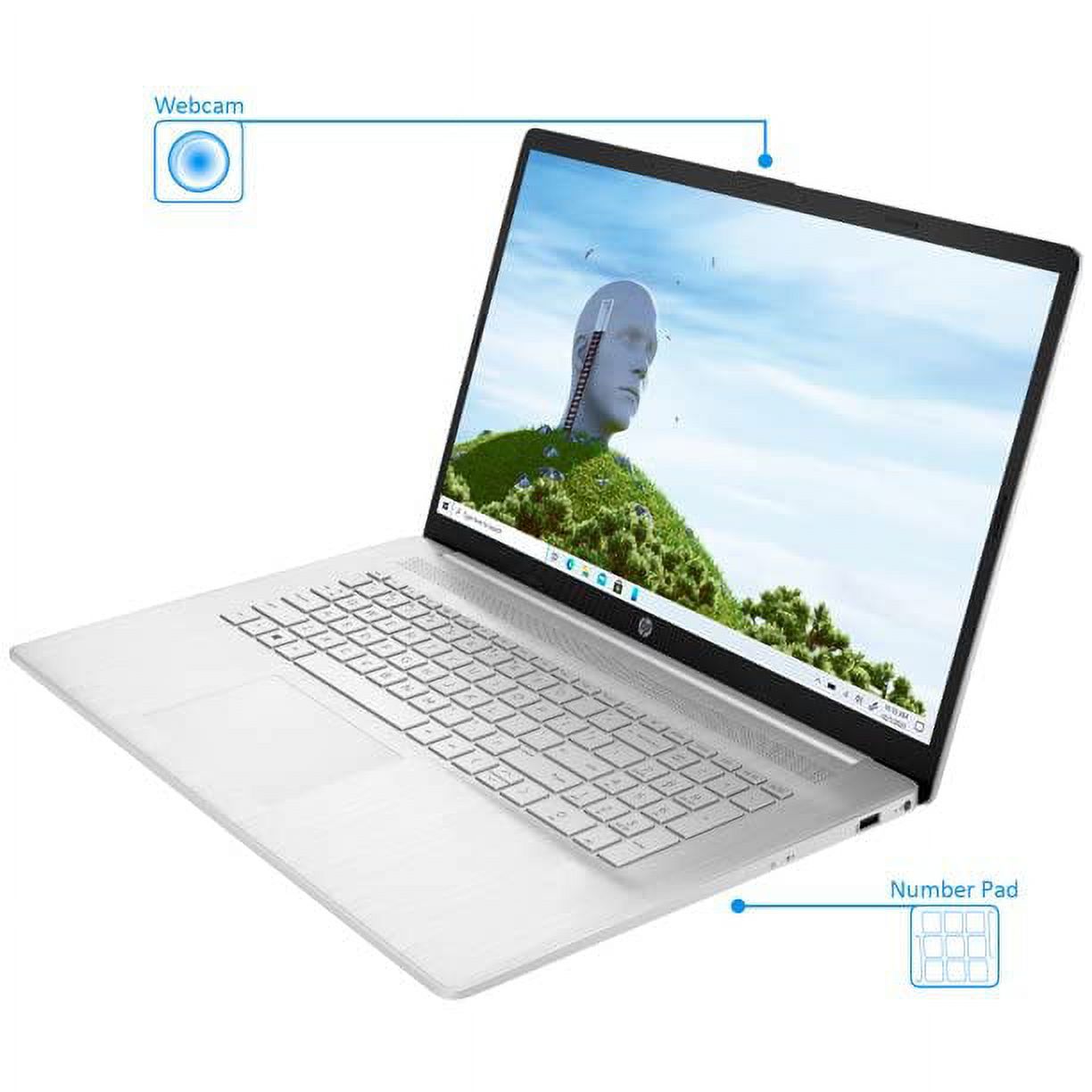 2022 HP Laptop | 17.3 FHD IPS Display | Intel 4-Core i7-1165G7 Processor | Intel Iris Xe Graphics | 32GB DDR4 512GB NVMe SSD | WiFi AC | BT5.0 | USB-C | Webcam | Natural Silver | Windows 11 Pro